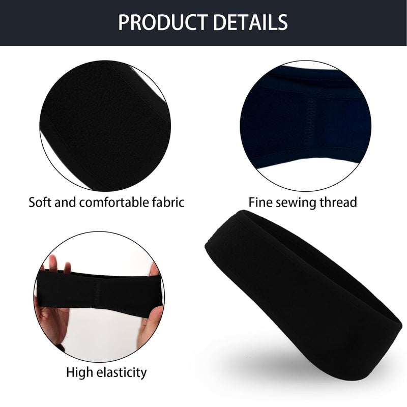 Gvhntk 4 Pcs Kids Ear Warmer Fleece Headband Winter Ear Warmer Headband Fleece Running Ear Muffs for Child Outside Running Sporting (Black,grey) - Image 3